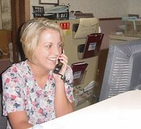 staff on phone